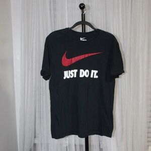 Nike “Just Do It” Swoosh Graphic Tee – Black.  Sz. L